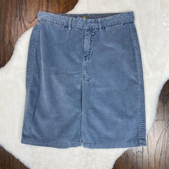 7 for al Mankind Corduroy Skirt 27 Blue Front Slit Vintage Y2K Women's - Picture 1 of 12